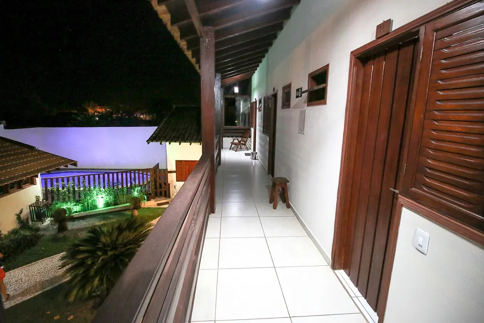 Upstairs veranda overlooking the garden and pool