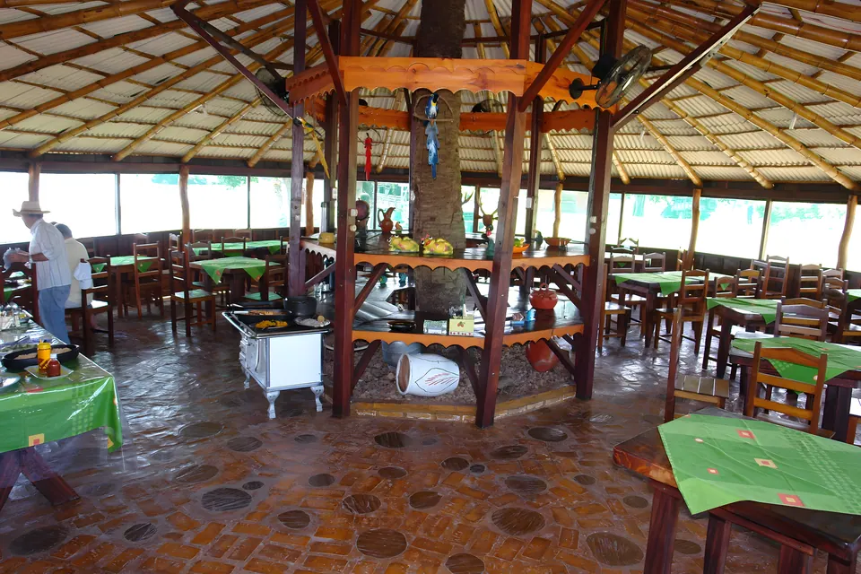 The farm’s open-sided restaurant